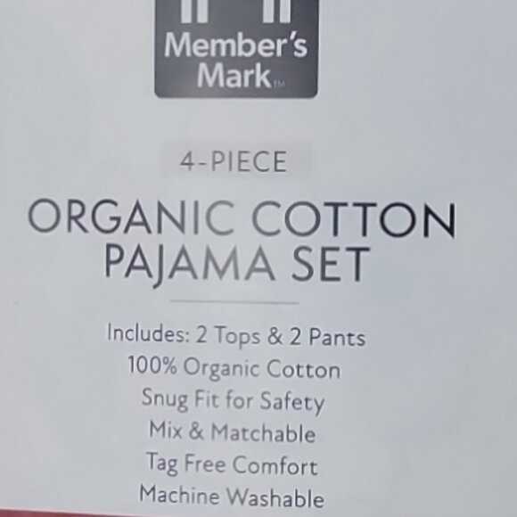 Members Mark Toddler & Girls 4-Piece Organic Cotton Vintage Floral Pajama Set 3T - Picture 8 of 8